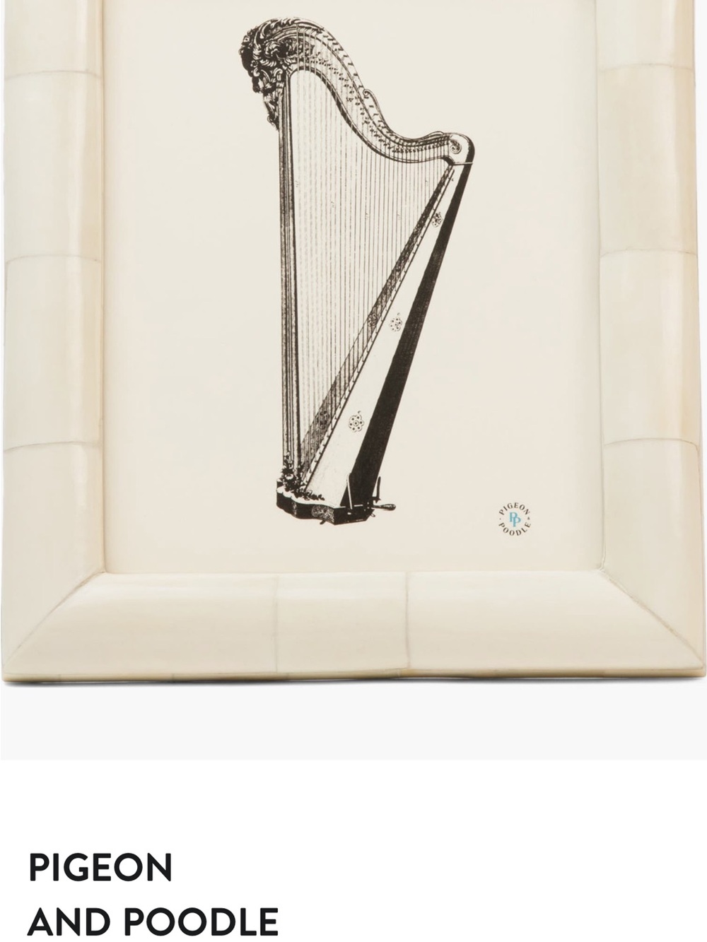 Pigeon and Poodle “Vannes” 8x10 natural bone  Frame with Harp Print